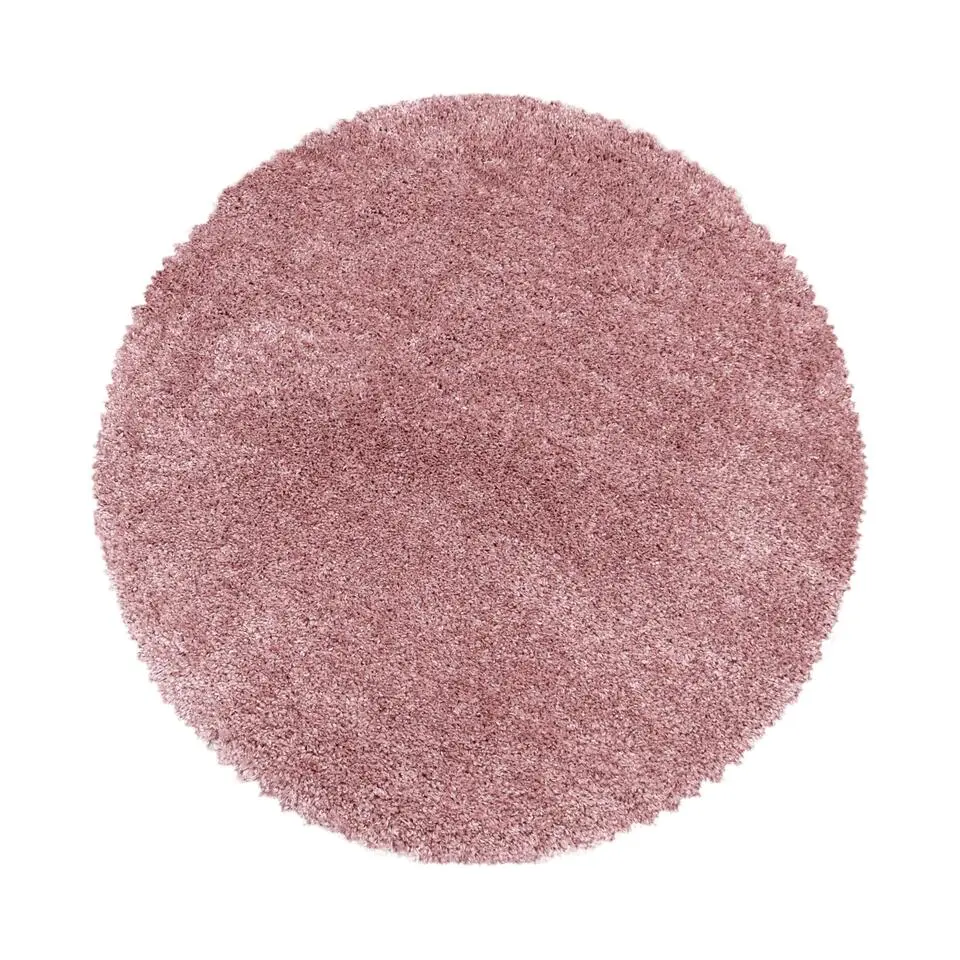 Pearl Soft Rond Hoogpolig Vloerkleed Roze - 120 CM ROND