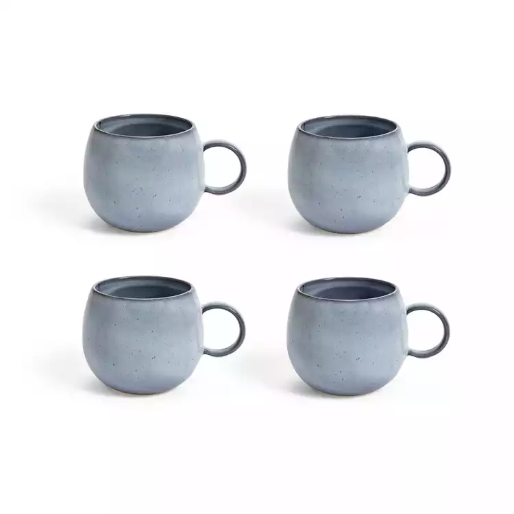 Habitat Evora Set of 4 Stoneware Mugs - Blue