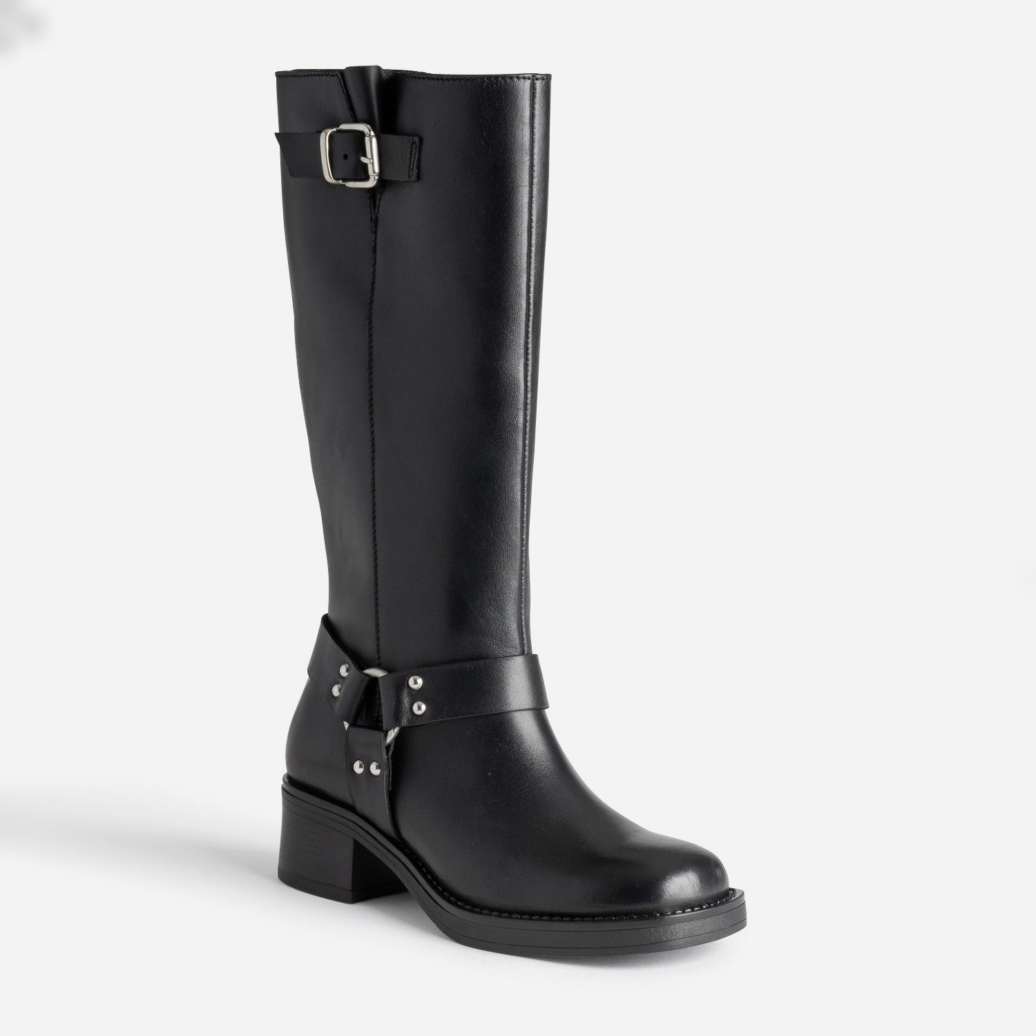 Botte motard TEXTO noire en cuir