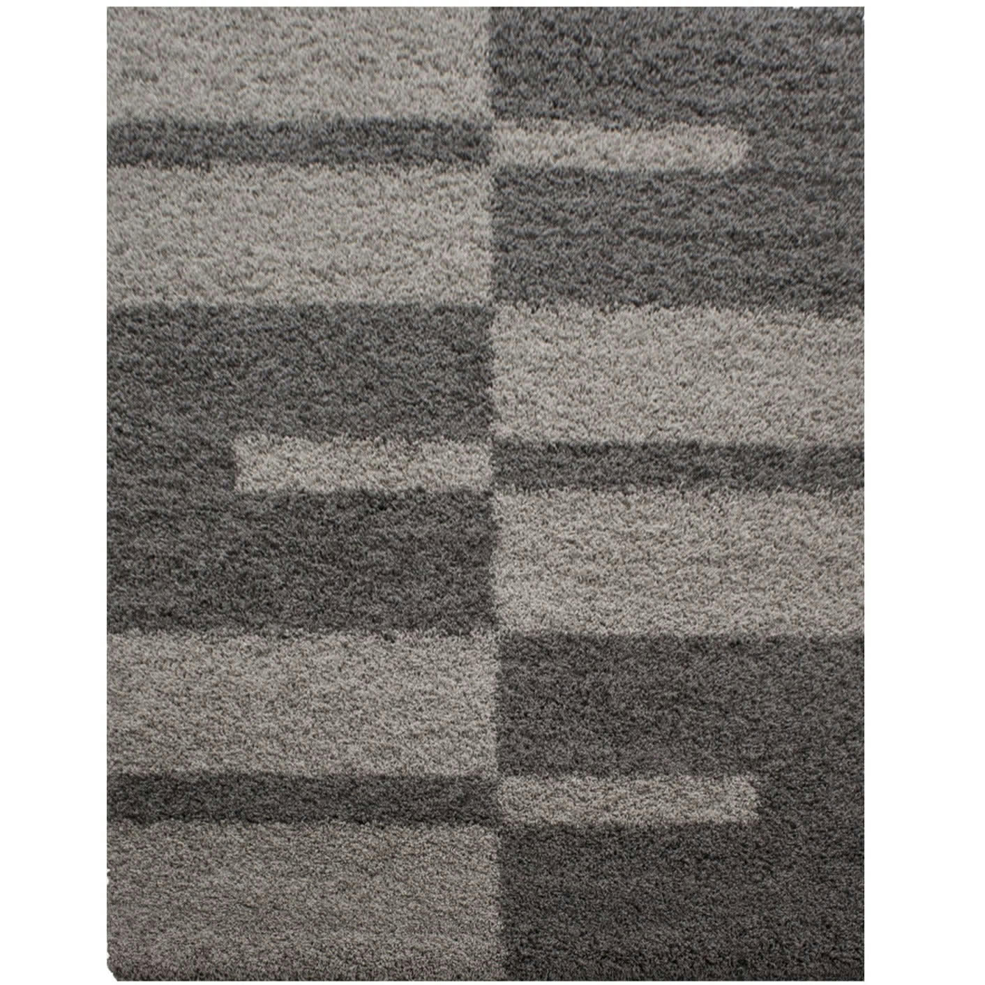 ROMA - Tapis shaggy à motifs traits marron 240x340cm