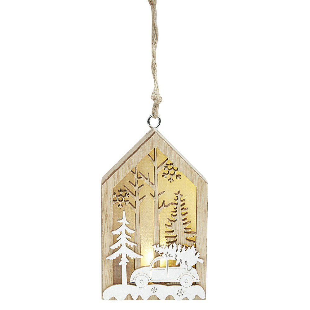 Maison lumineuse en bois à suspendre, 4 modèles