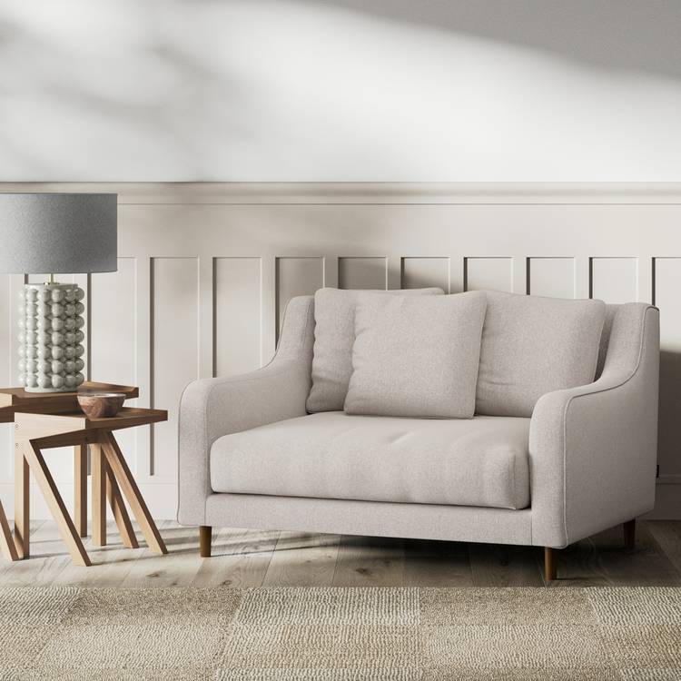 Habitat Swift Fabric Cuddle Chair - Stone - Dark Leg