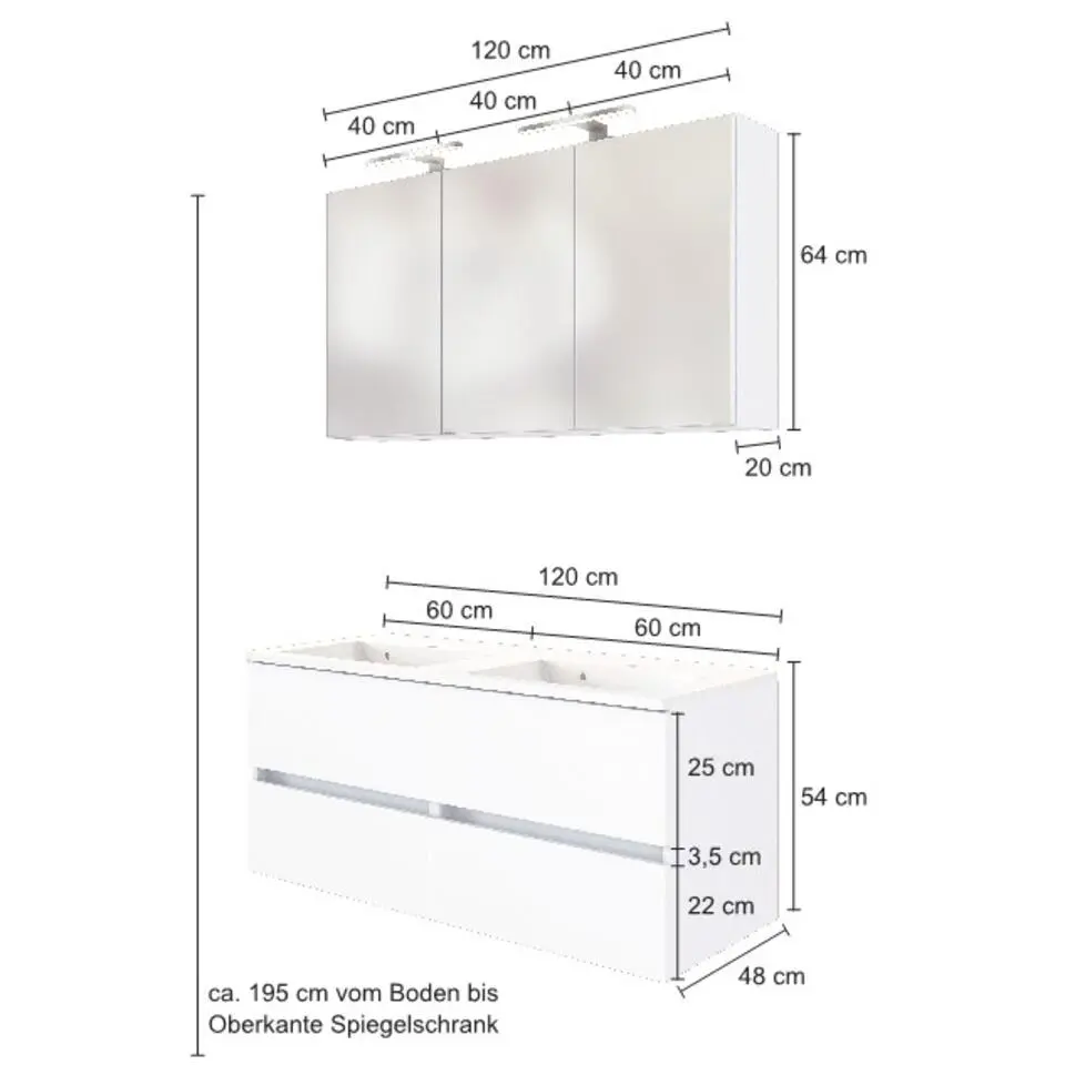 Wastafelmeubelset Brama 120cm - wotan eik