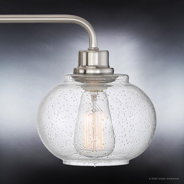 Luxury Utilitarian Bath Vanity Light, 8.25"H x 26.5"W, with Coastal Style, Brushed Nickel, by Urban Ambiance