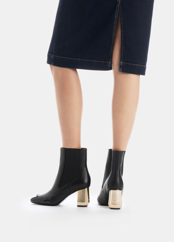 Stivaletti in pelle con logo