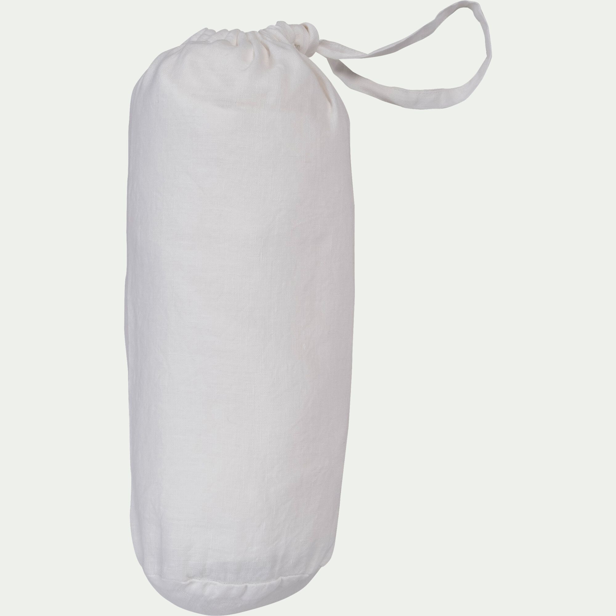 VENCE - Drap housse en lin lavé 140x200cm B28cm - blanc capelan