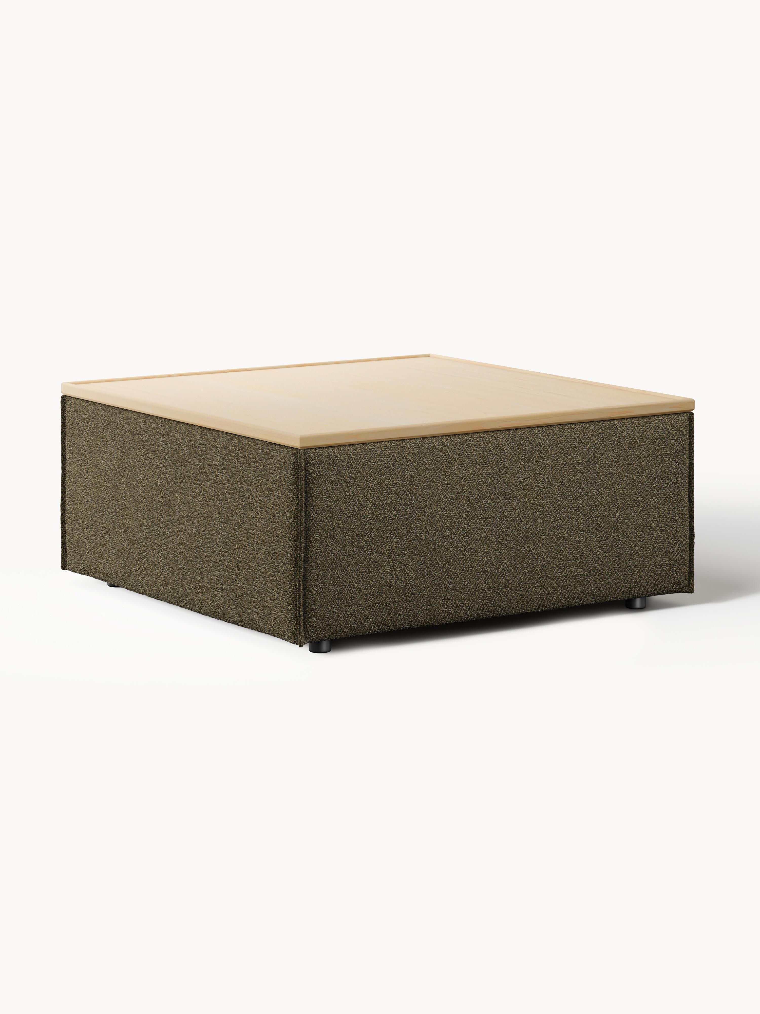 Sofa-Hocker Lennon aus Bouclé mit Stauraum