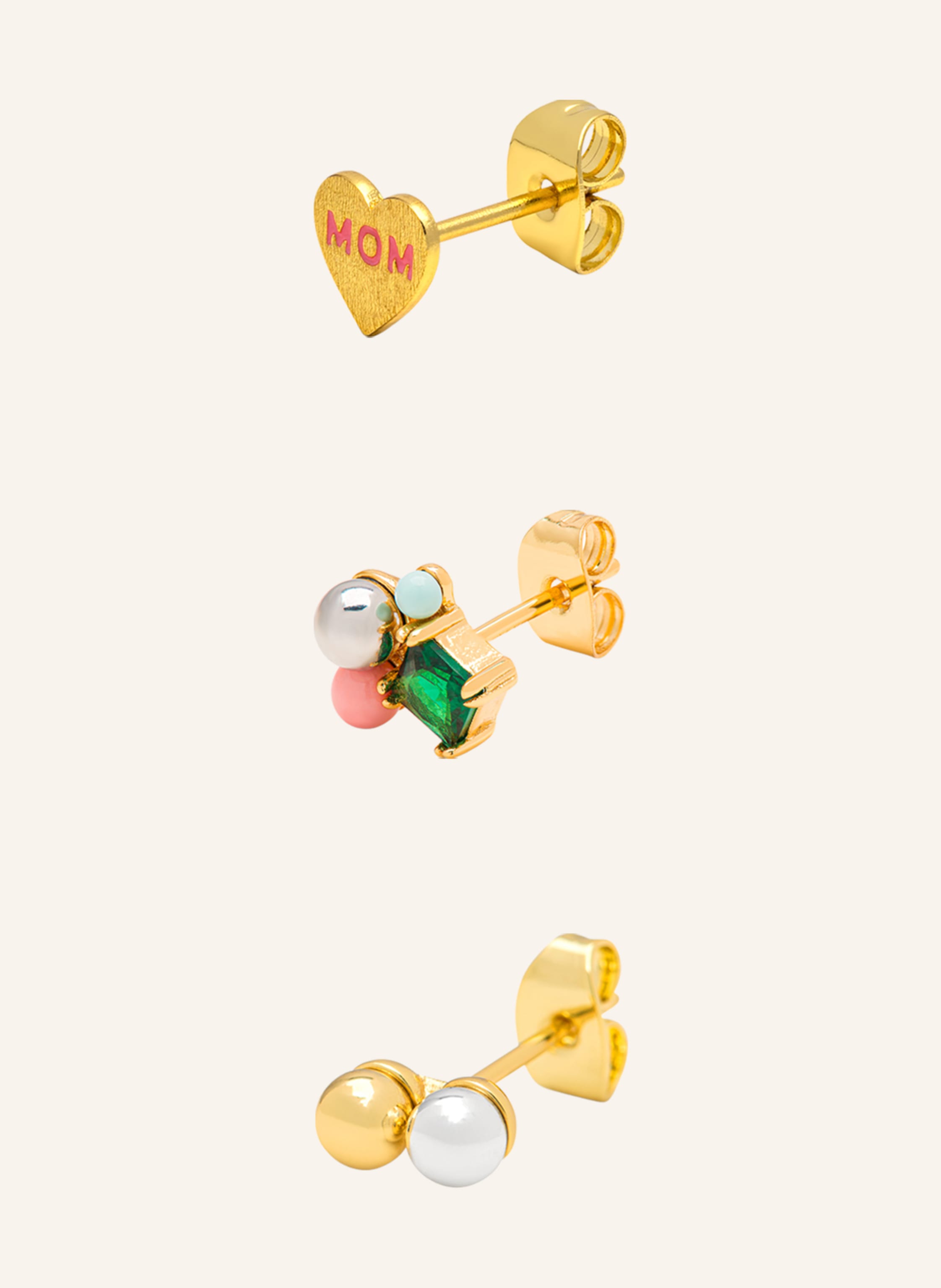 LULU Copenhagen 3er-Set Ohrstecker MOM
