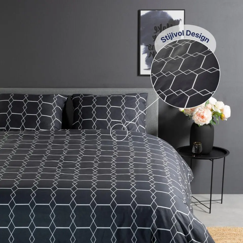 Ten Cate Katoenen Dekbedovertrek - 240x200/220 cm - Graphic Gray