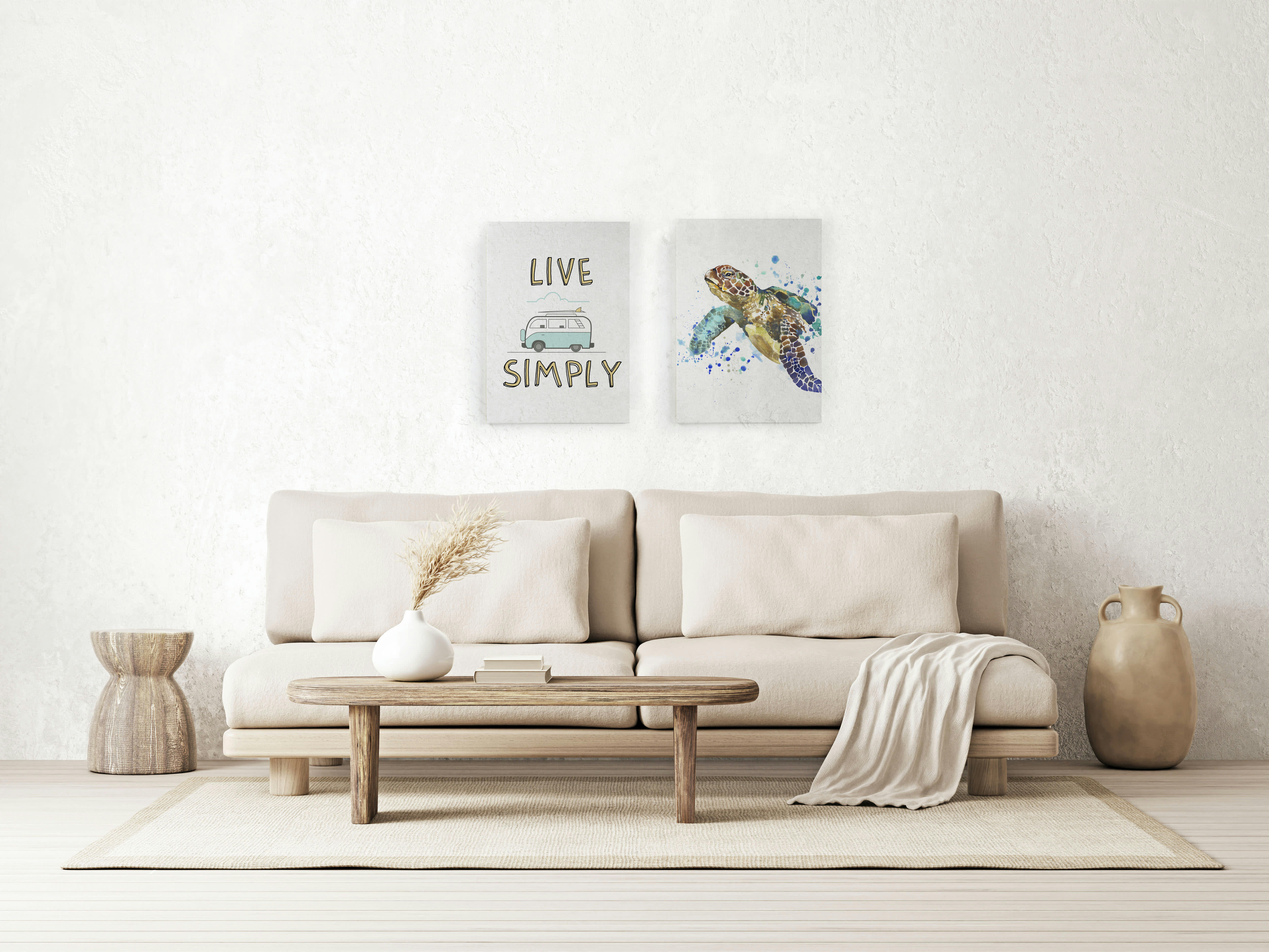 LIVE SIMPLY - Peinture sur toile 60x40 imprimé HD vie simple