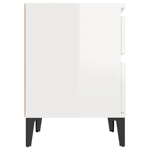 NNEVL Bedside Cabinets 2 pcs High Gloss White 40x35x50 cm