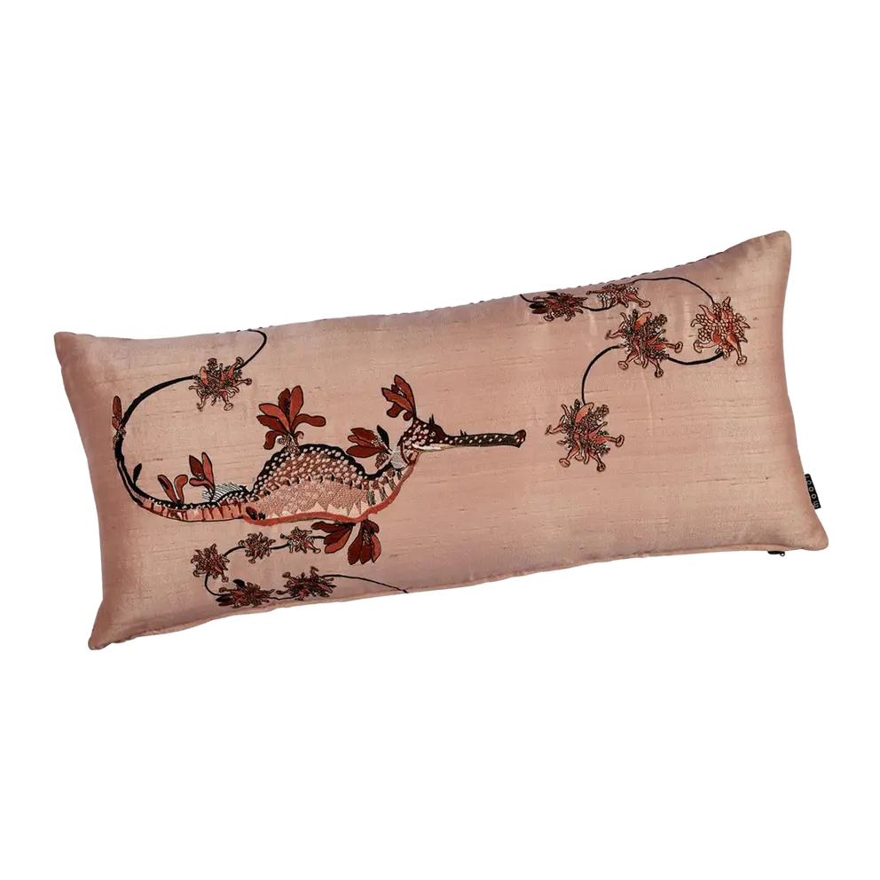 Zierkissenhülle Embroidered Blooming Seadragon