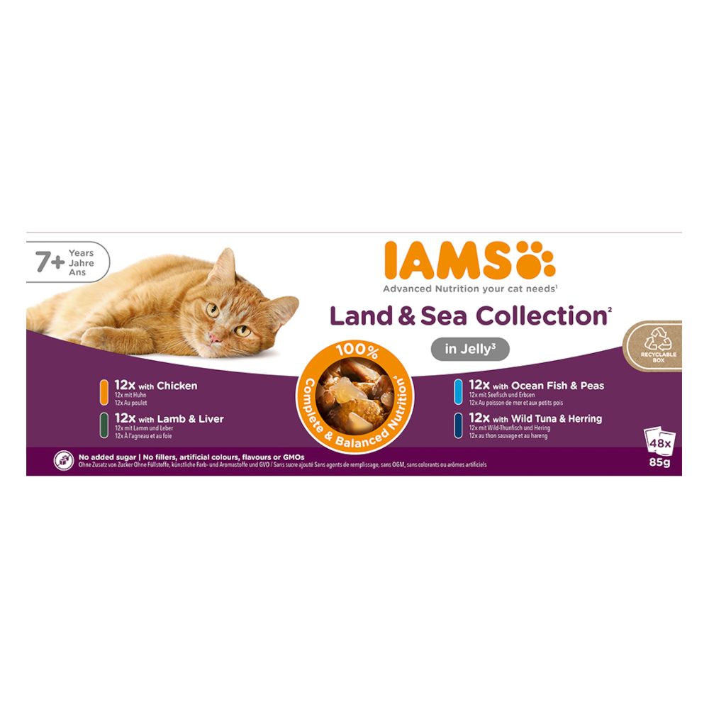 IAMS Advanced Nutrition Senior 7+ Land & Sea Collection in Jelly