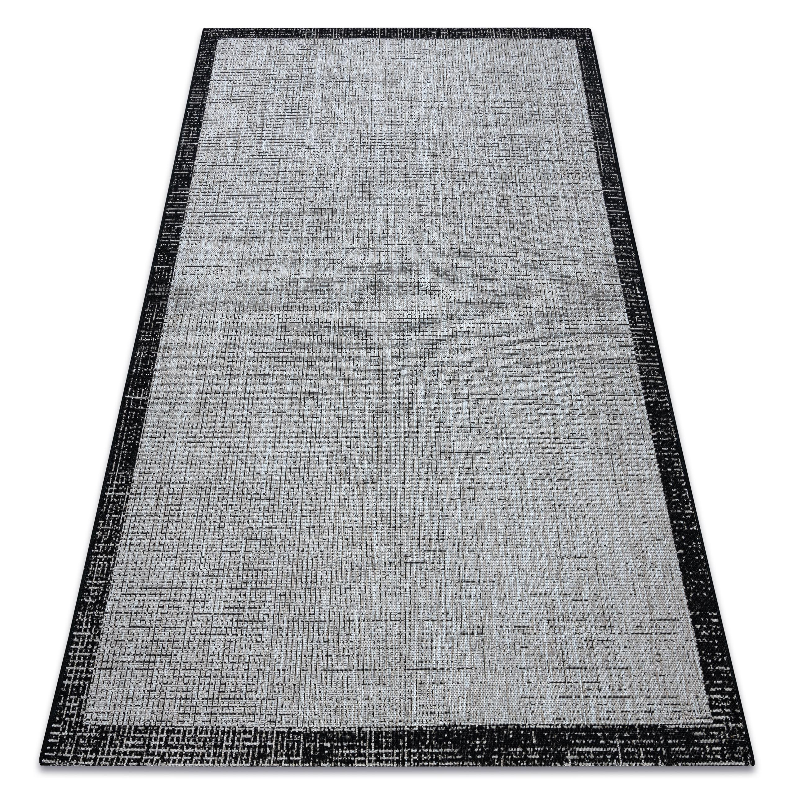 DYWAN SZNURKOWY SIZAL FLOORLUX 20401 Ramka srebrny / czarny 120x170 cm