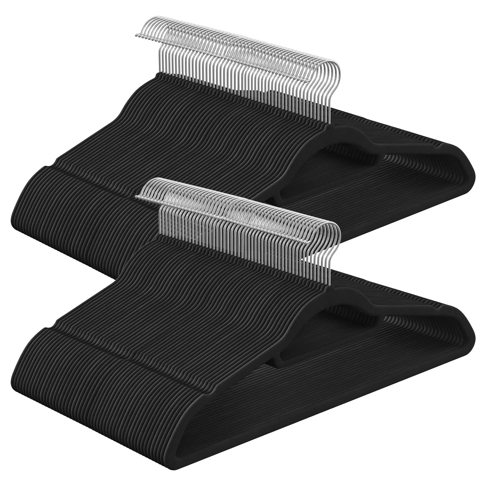 - Cintre en velours antiglisse pivotant à 360° noir lot de 20