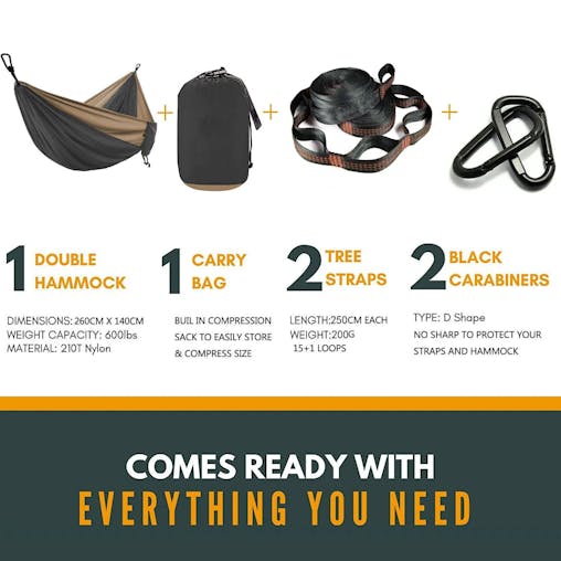 NNEOBA Double Parachute Hammock with Straps & Carabiners