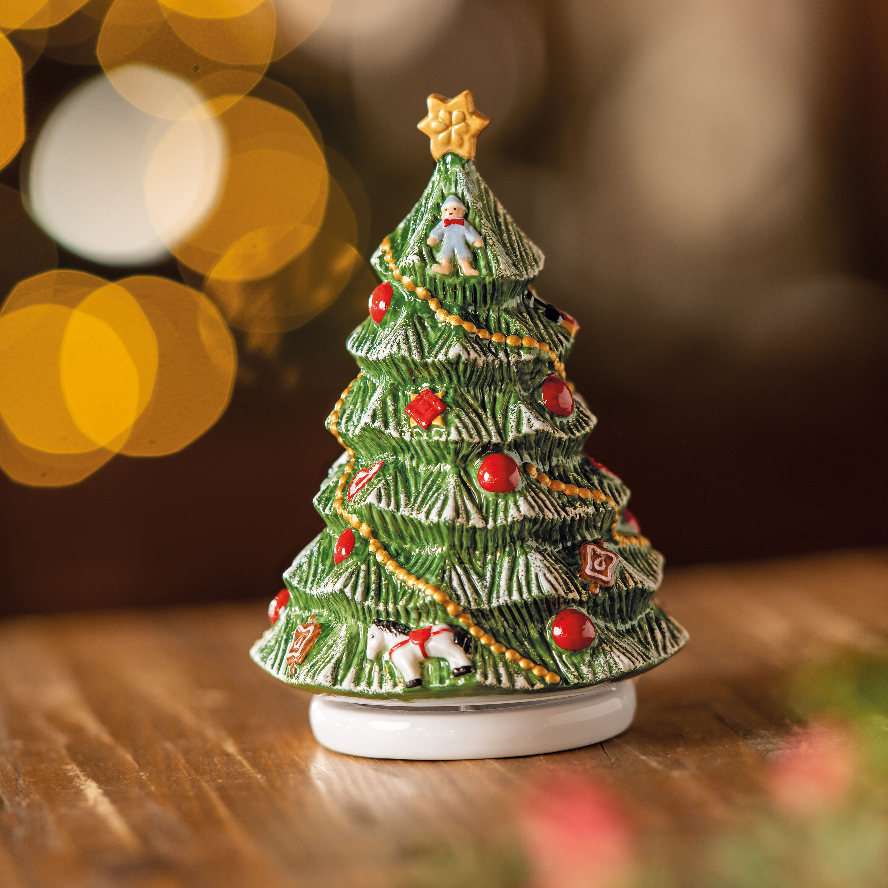 Nostalgic Melody Christmas music box - Green, 4.4'' x 4.4'' x 6.4''