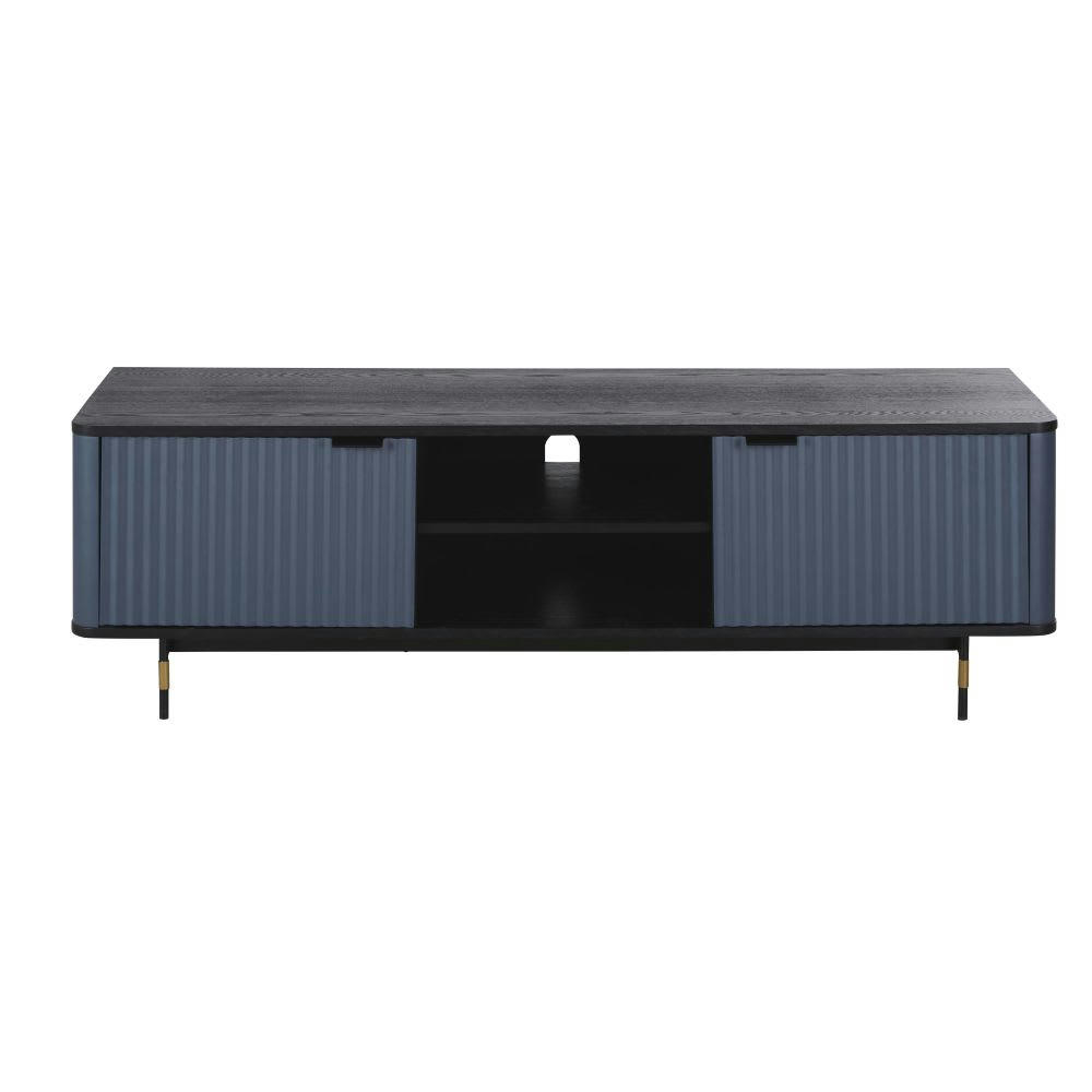 Broadview - Meuble TV 2 portes 1 étagère bleu