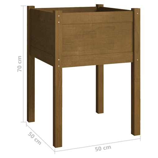 NNEVL Garden Planter Honey Brown 50x50x70 cm Solid Pinewood