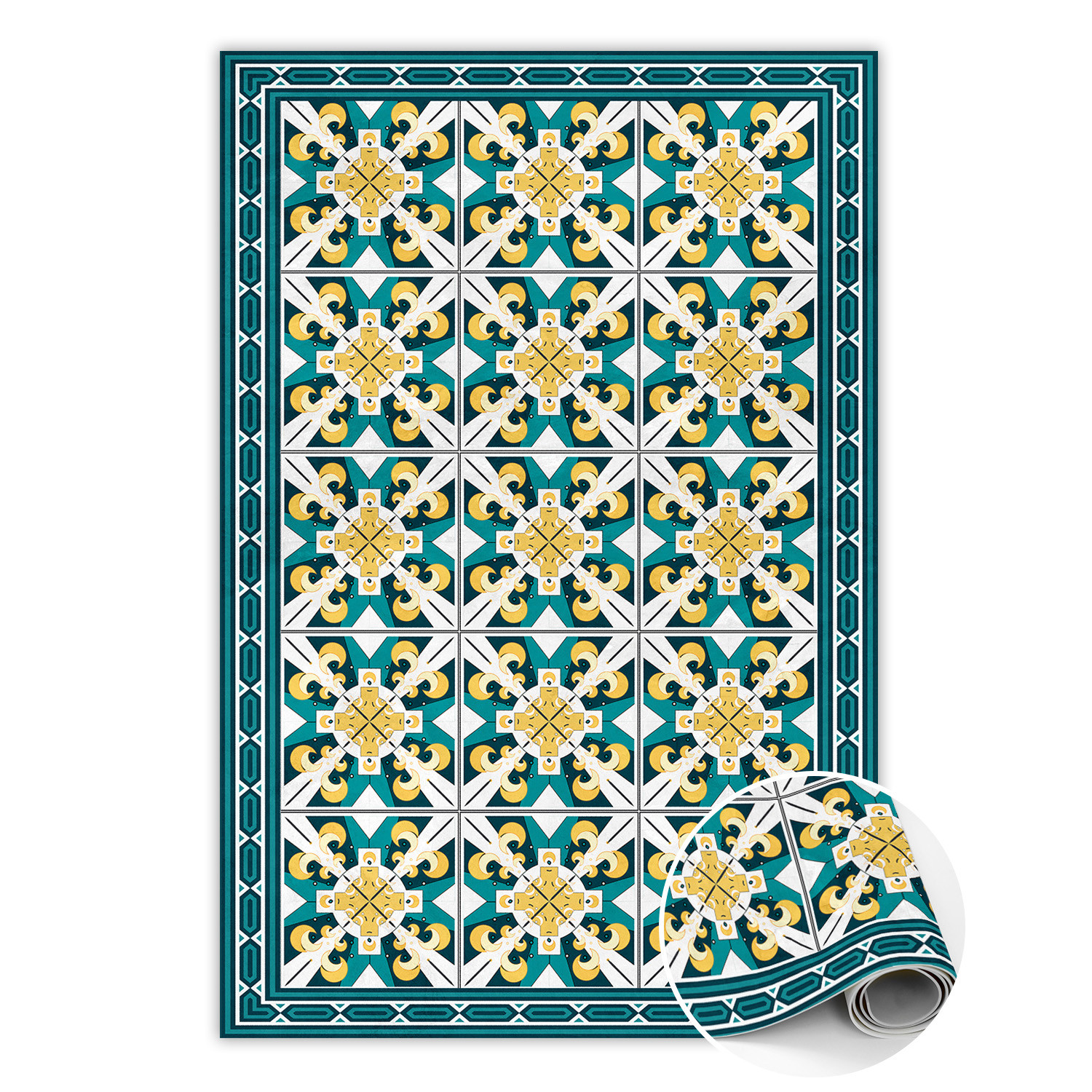 Modny winylowy dywan Geometryczne romby 60 x 90 cm