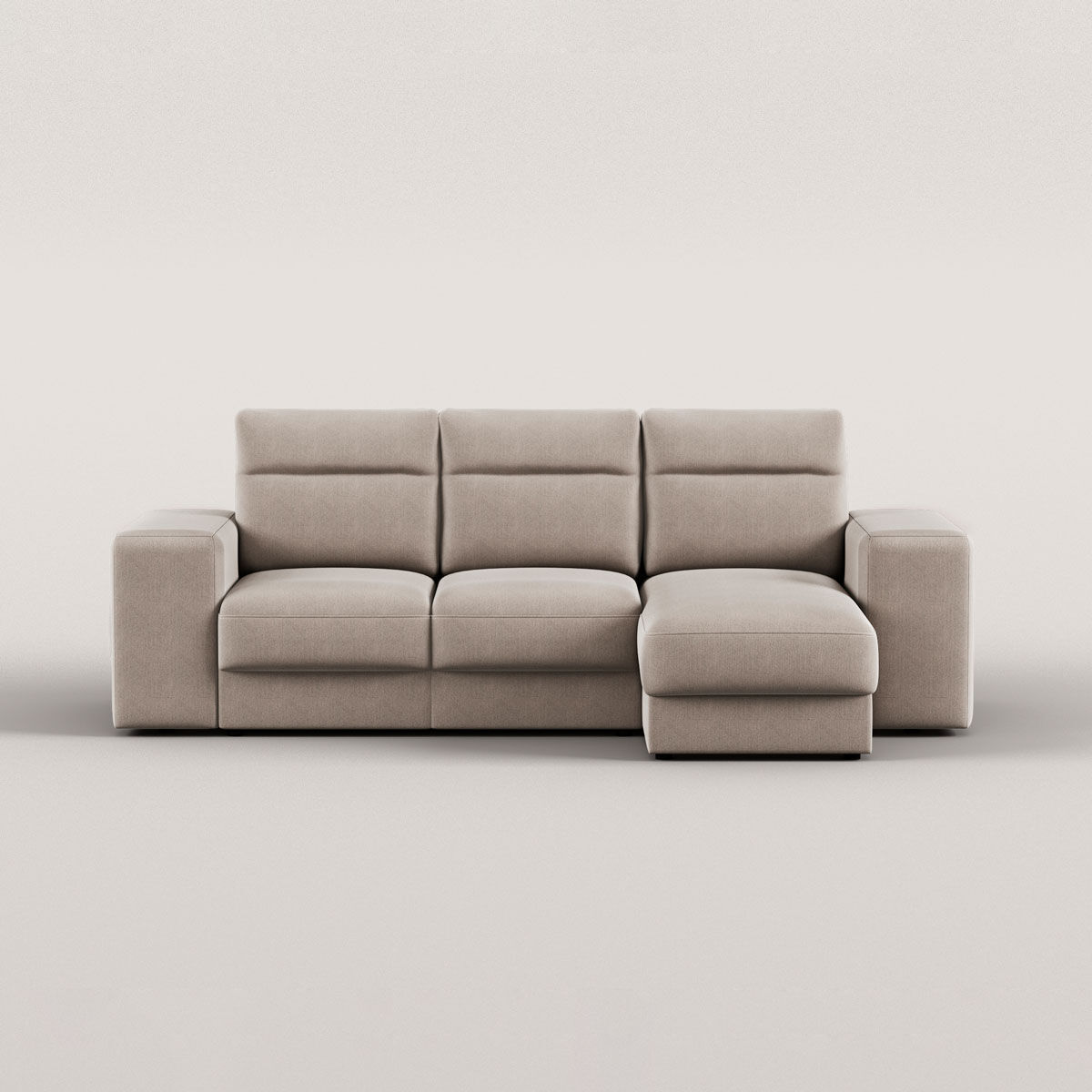 Sofá cama TRENTO taupe com chaise longue