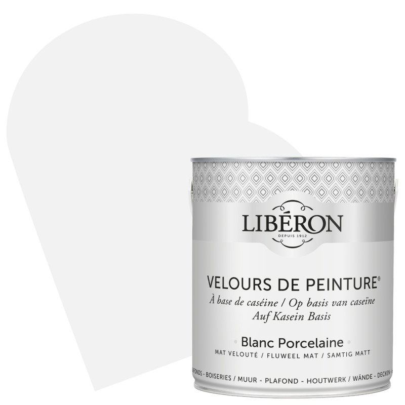 Peinture pour murs Velours de Peinture blanc porcelaine mat 2,5 L LIBERON
