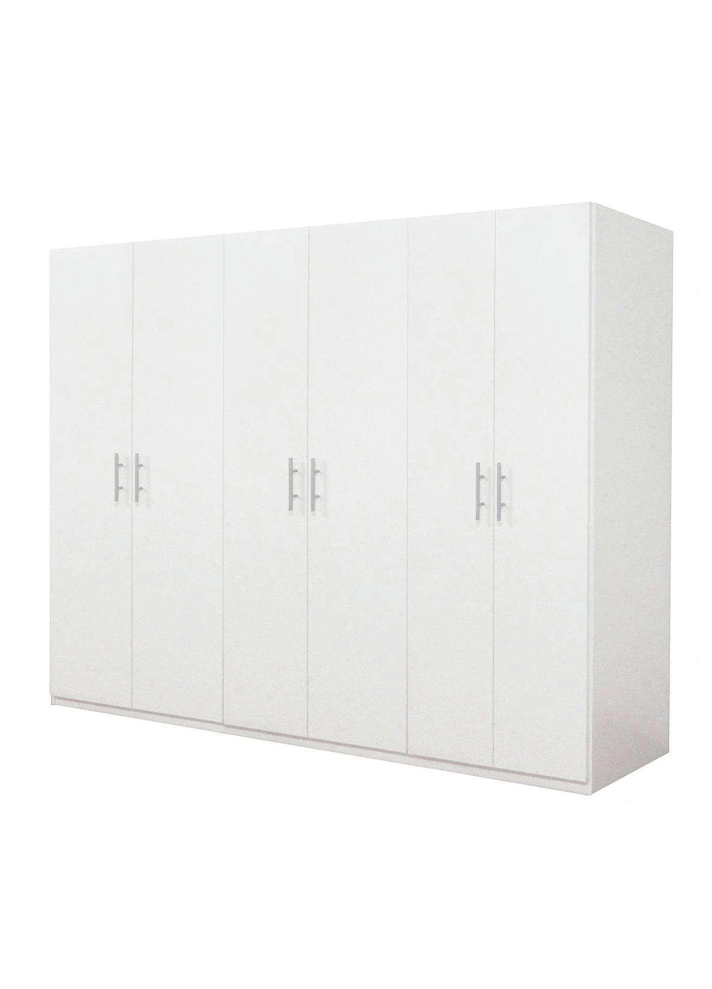 - Armoire à 6 portes en bois blanc