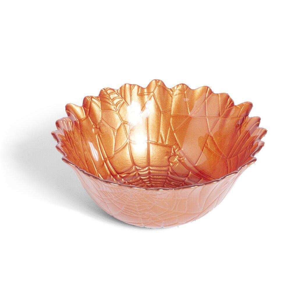 Coupelle Halloween ronde orange en verre Ø15cm