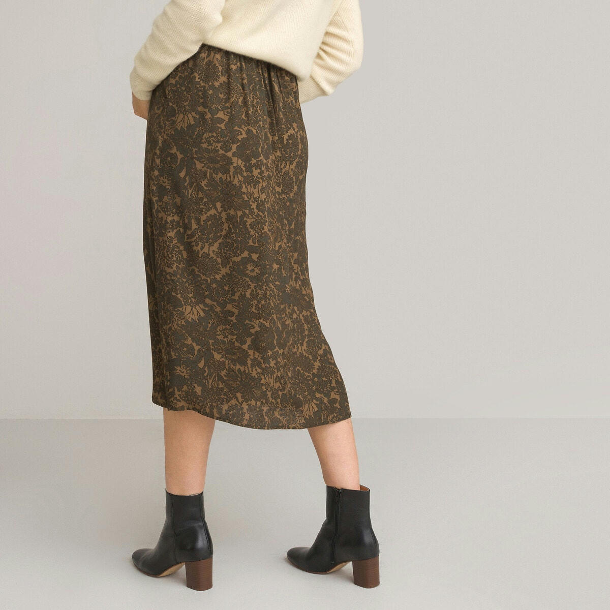 Jupe de grossesse mi-longue, imprimé floral