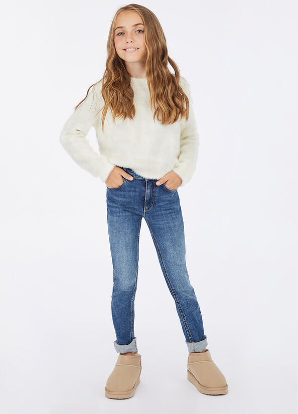 Jeans in cotone a vita alta