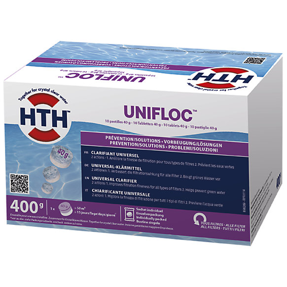 Floculant universel hth UNIFLOC pastilles 40 g. (10 un.) - 400 g