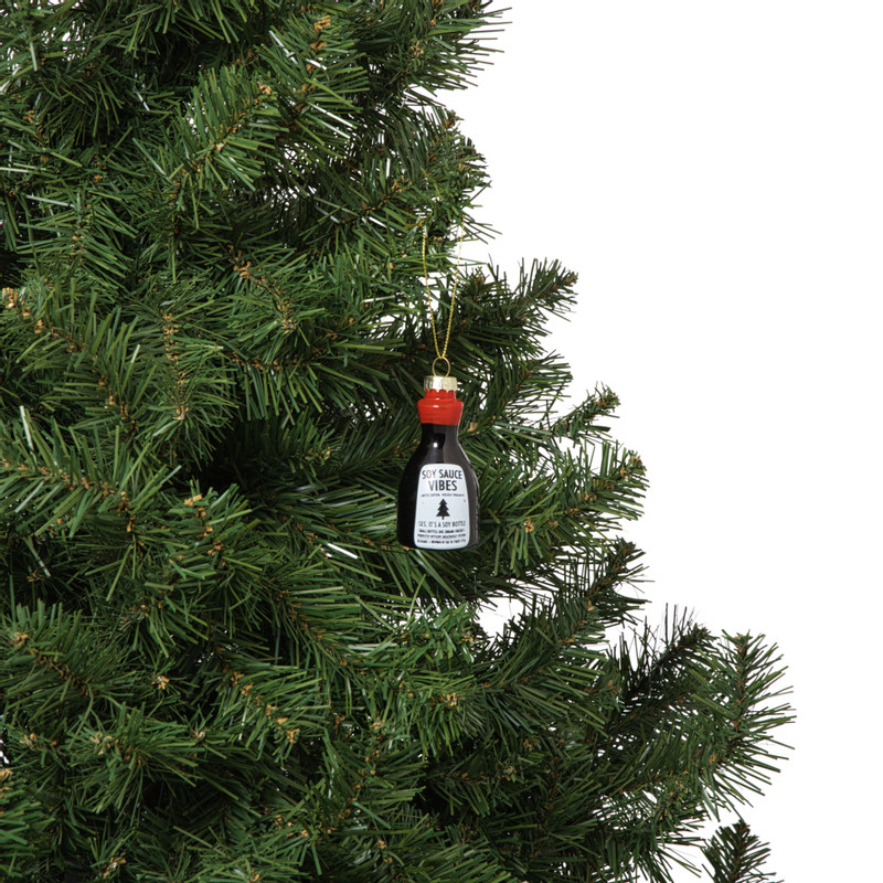 Kersthanger sojasaus - zwart/rood - &Oslash;3.5x7.3 cm