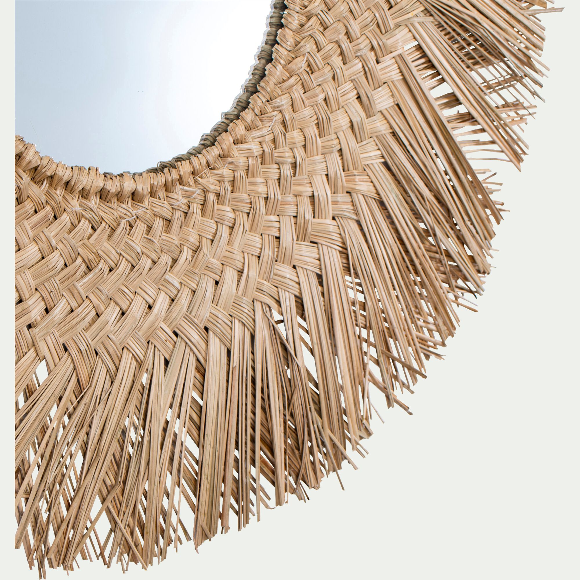 HOURTIN - Miroir rond en jonc de mer - naturel D100cm