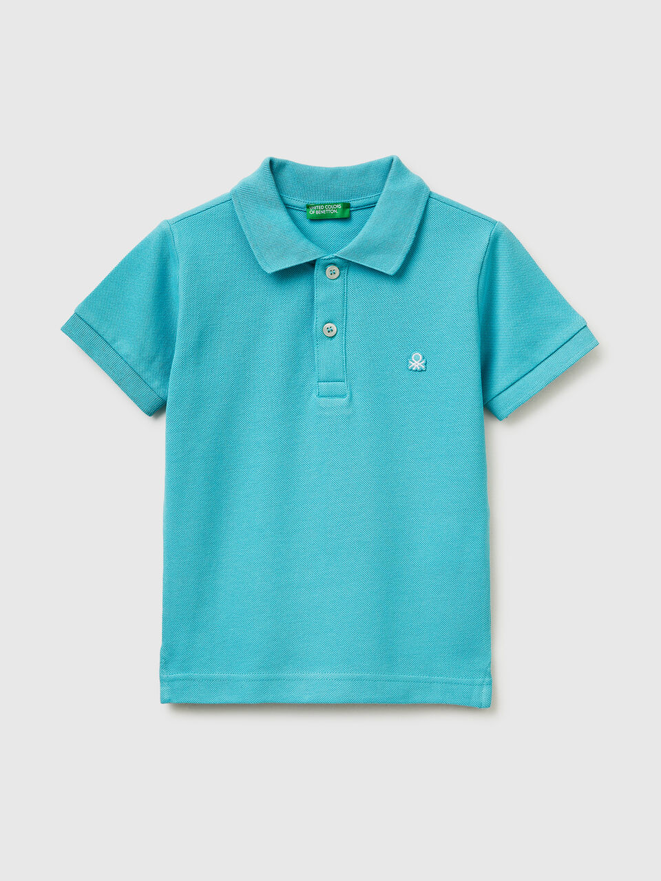 Short-sleeved polo in pure cotton