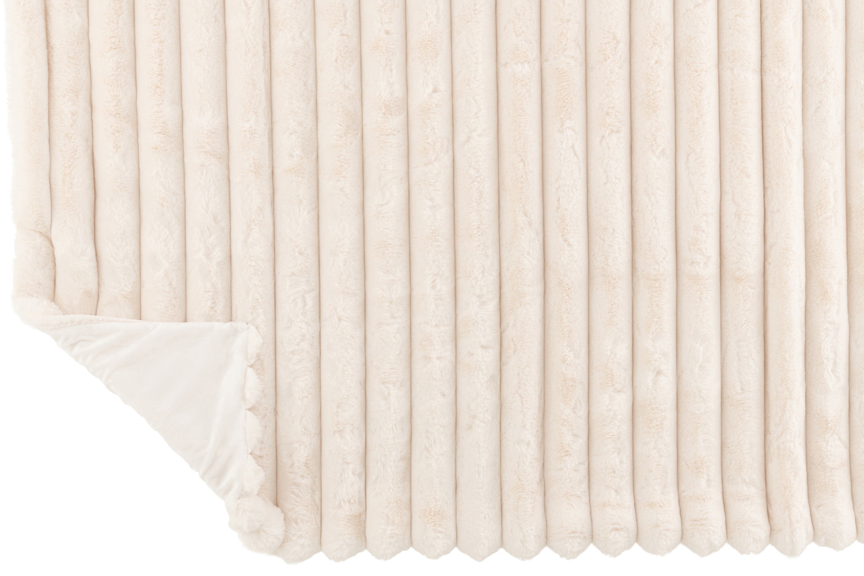 J-Line plaid Large Corduroy - polyester - wit - 180 x 130 cm