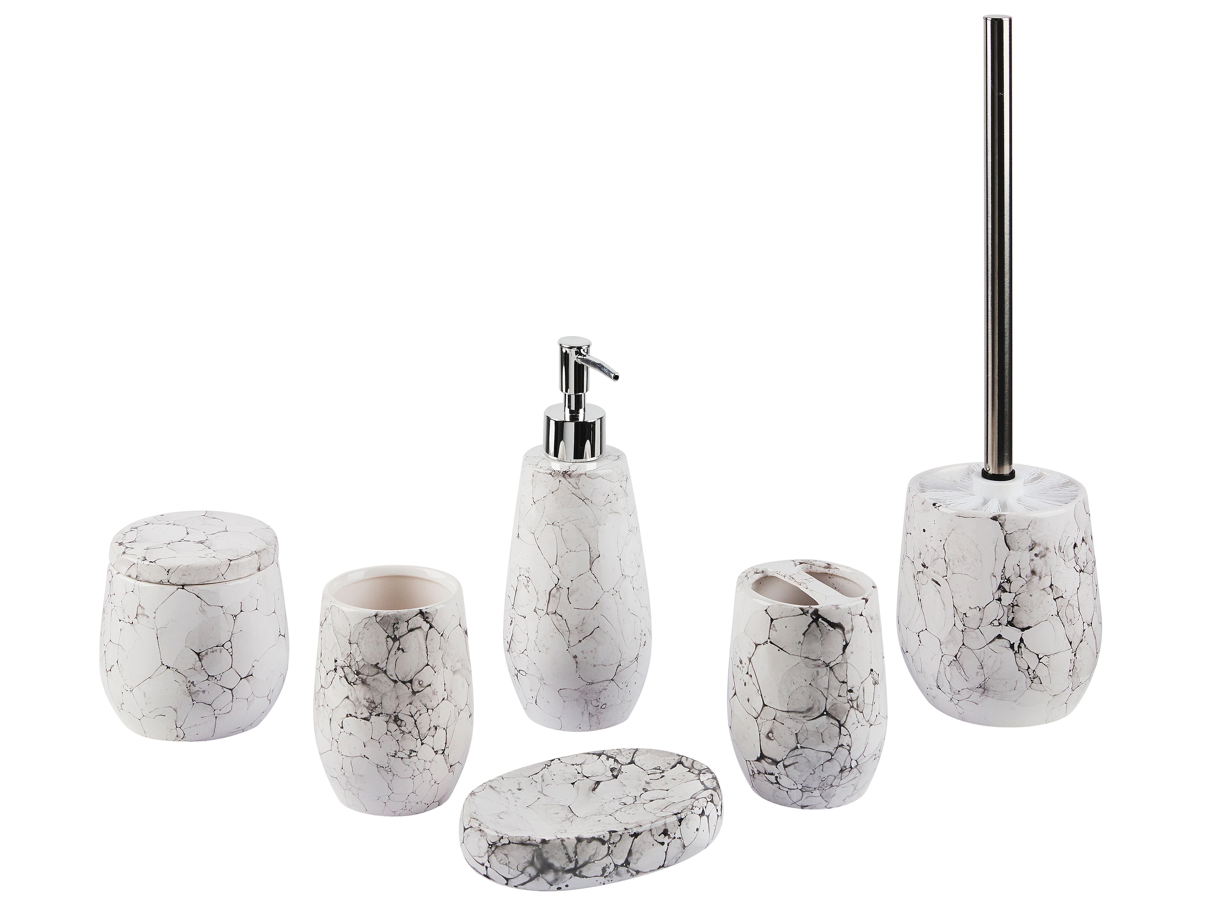 6-Piece Bathroom Accessories Set CALLELA Ceramic White