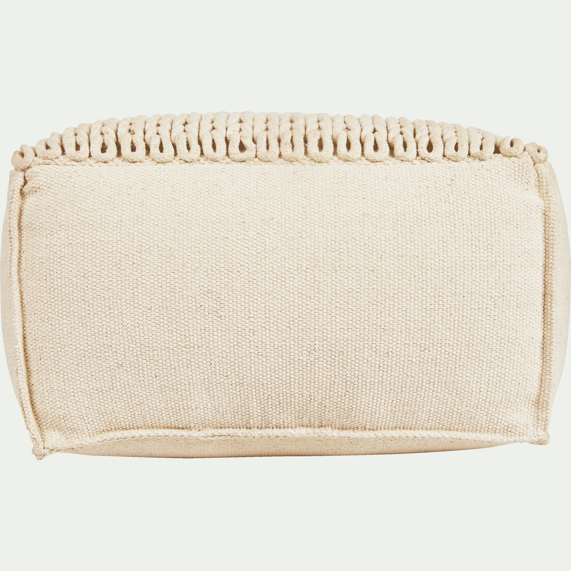 IAN - Pouf cubique en coton - beige D50xH28cm