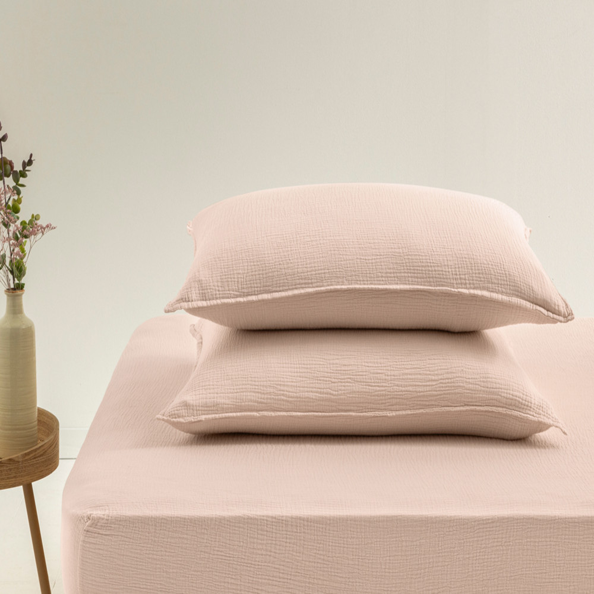 Pack housse de couette   2 taies d'oreillerGaze de coton