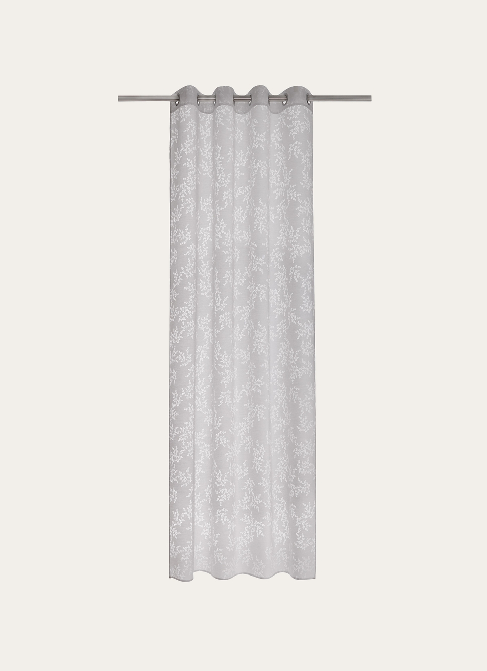 VOILAGE à MOTIF FLORAL BLANC