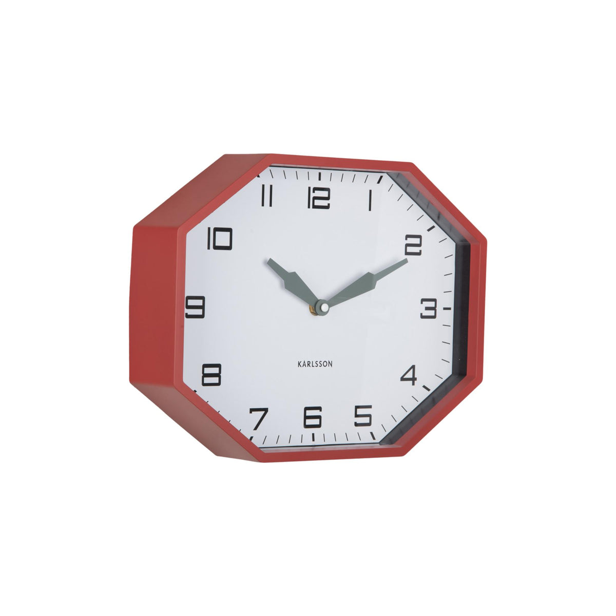Karlsson wandklok Modern Factory Octagon - rood - Ø32cm