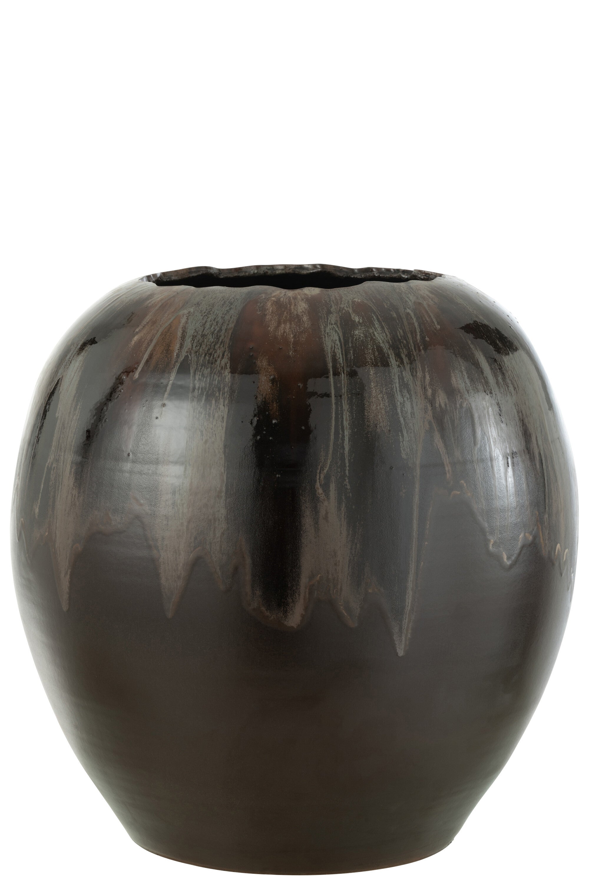 J-Line bloempot - keramiek - bruin - large - Ø 50 cm