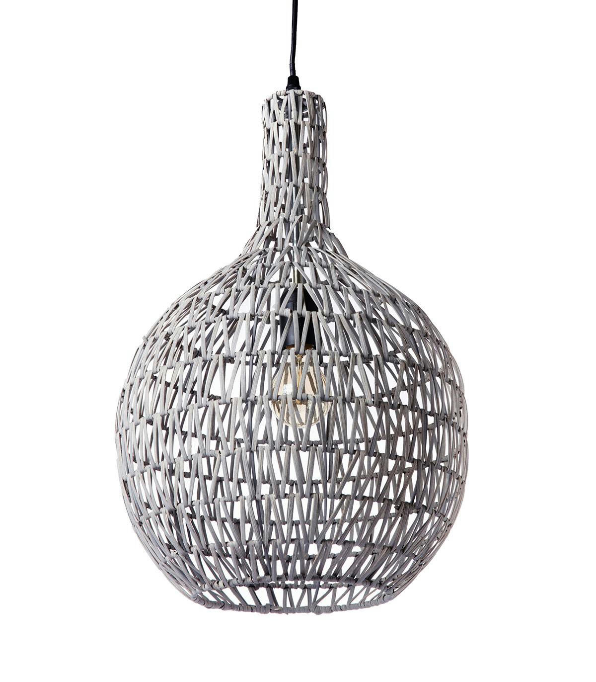 RODIA - Suspension en rotin gris d. 33 cm