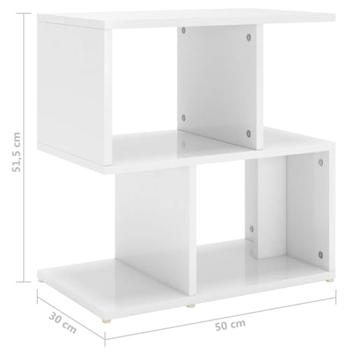 NNEVL Bedside Cabinets 2 pcs High Gloss White 50x30x51.5 cm Chipboard