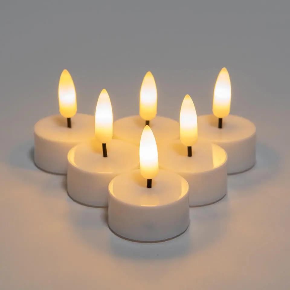 Anna's Collection LED waxinelichtjes - 6x -wit - 4 x 2 cm