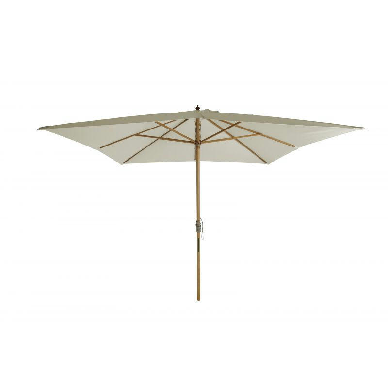 - Parasol droit en bambou contreplaqué et tissu beige clair