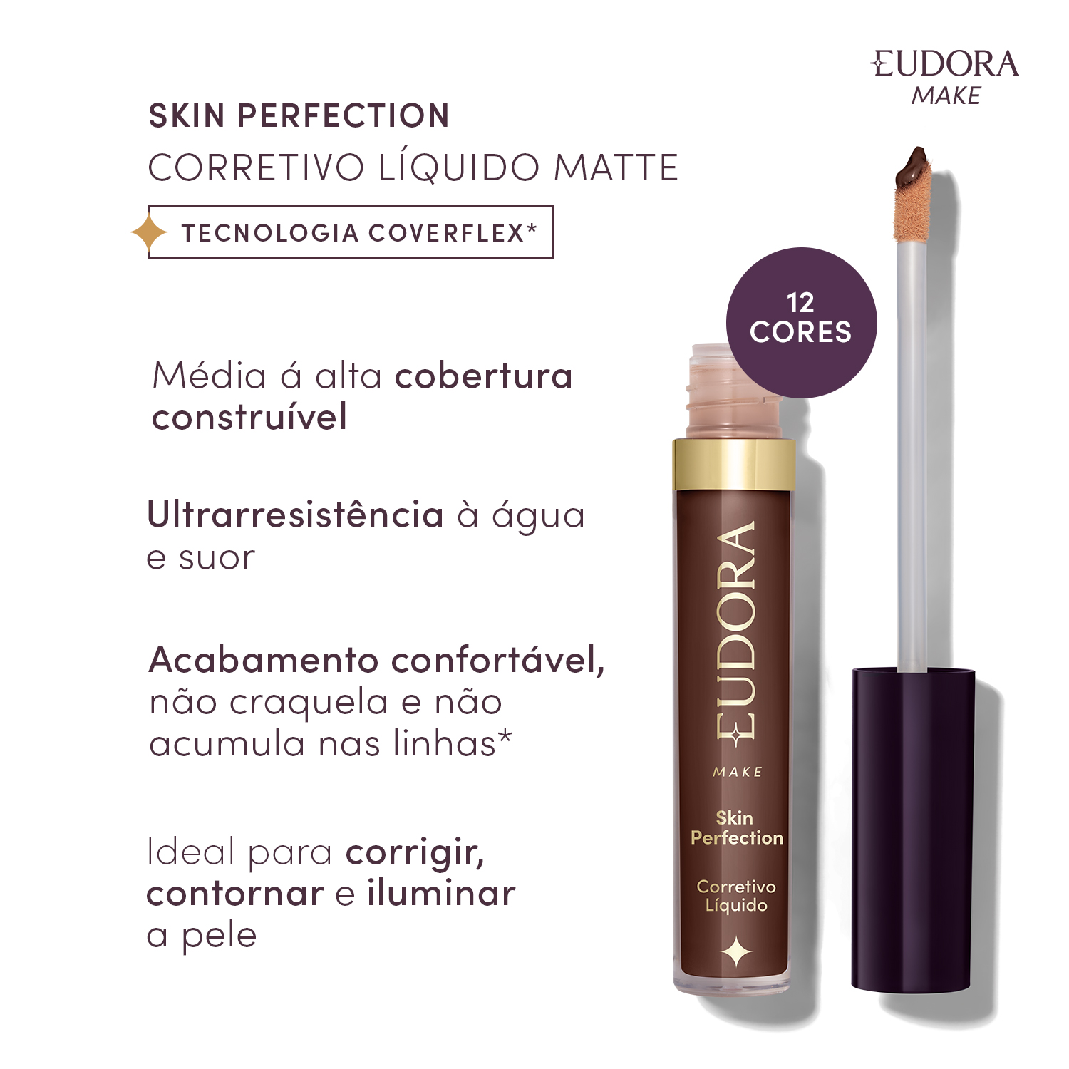 Corretivo Líquido Eudora Make Skin Perfection Cor 190Q 4ml