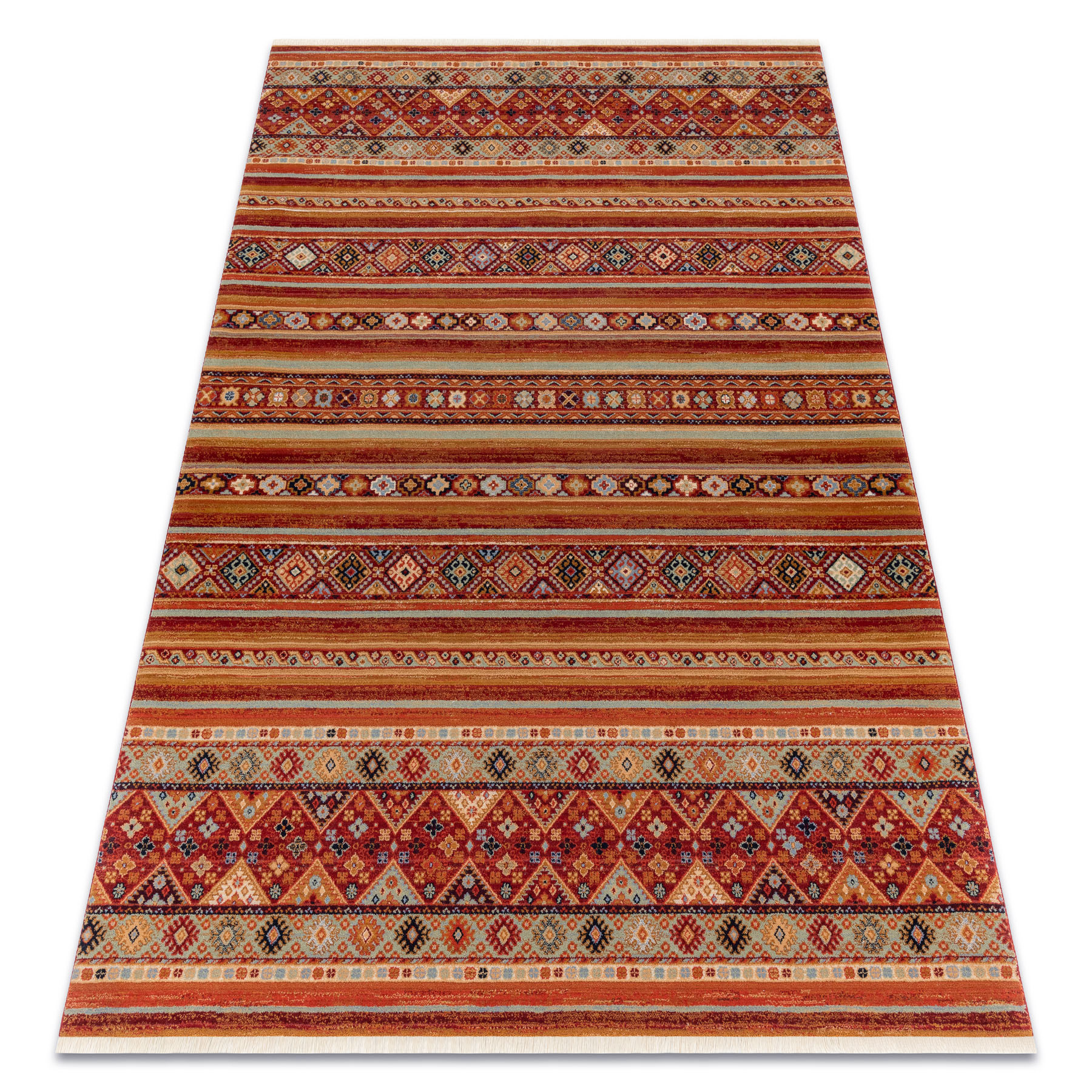 Dywan wełniany KESHAN Frędzle, orientalny 7685/53578 terakota 80x145 cm