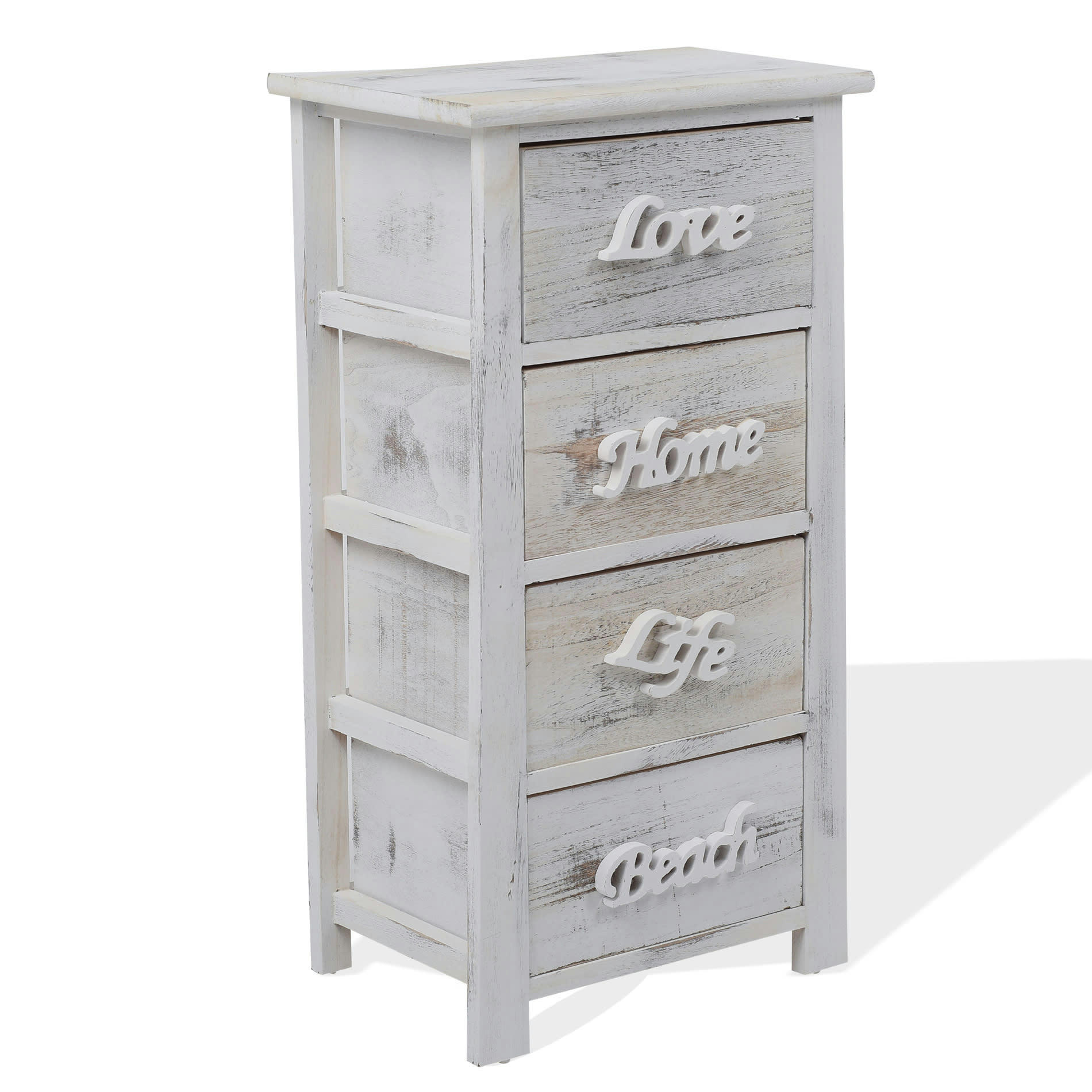 - Chiffonnier à 4 tiroirs en bois blanc