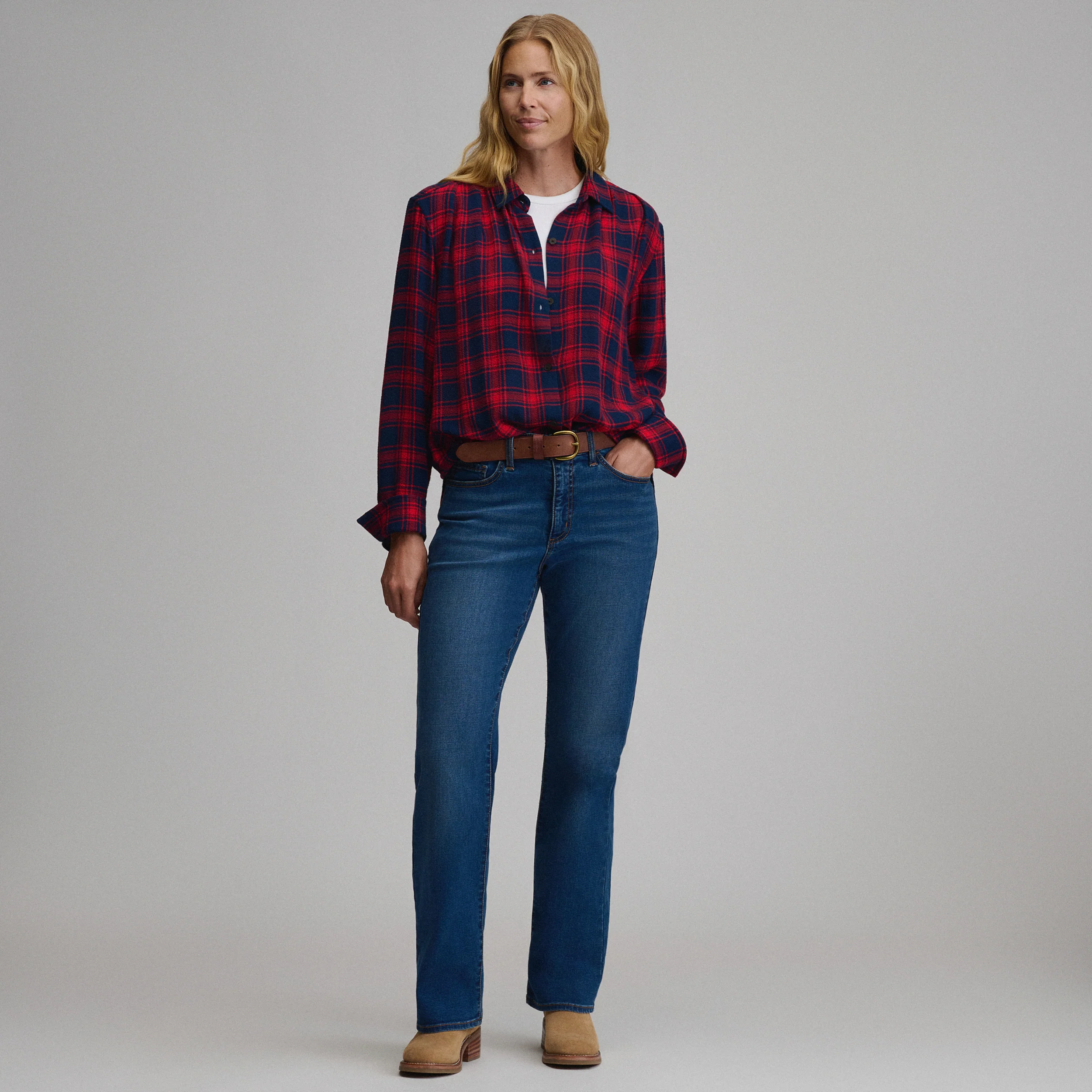 Women's Long-Sleeve Softened Button-Down Shirt