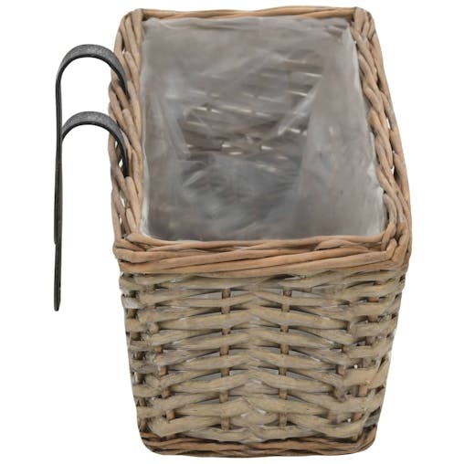 NNEVL Balcony Planter 2 pcs Wicker with PE Lining 60 cm